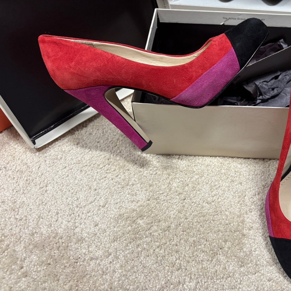 Anne Klein Multicolor Heels - Red, Purple, Black